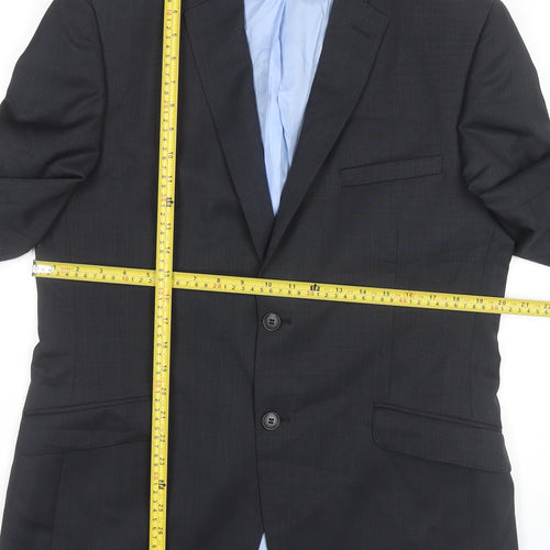 Daniel Hechter Men’s Grey Wool Blend Suit Jacket 40R Regular Fit