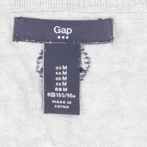 Gap Women’s Grey Heart Jumper Size M Crew Neck Cotton Pullover