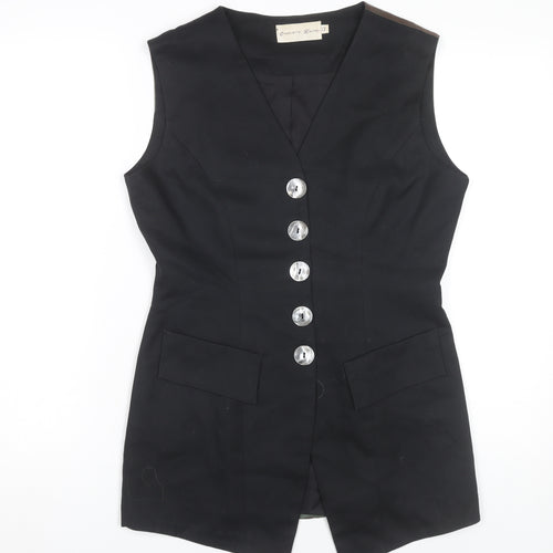 Charlotte Halton Womens Black Sleeveless Tunic Blouse Size 12 Workwear