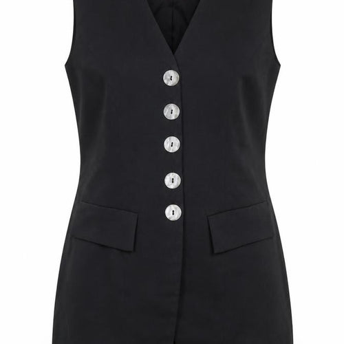 Charlotte Halton Womens Black Sleeveless Tunic Blouse Size 12 Workwear