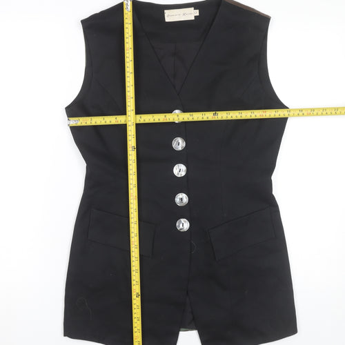 Charlotte Halton Womens Black Sleeveless Tunic Blouse Size 12 Workwear