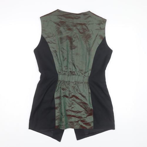 Charlotte Halton Womens Black Sleeveless Tunic Blouse Size 12 Workwear