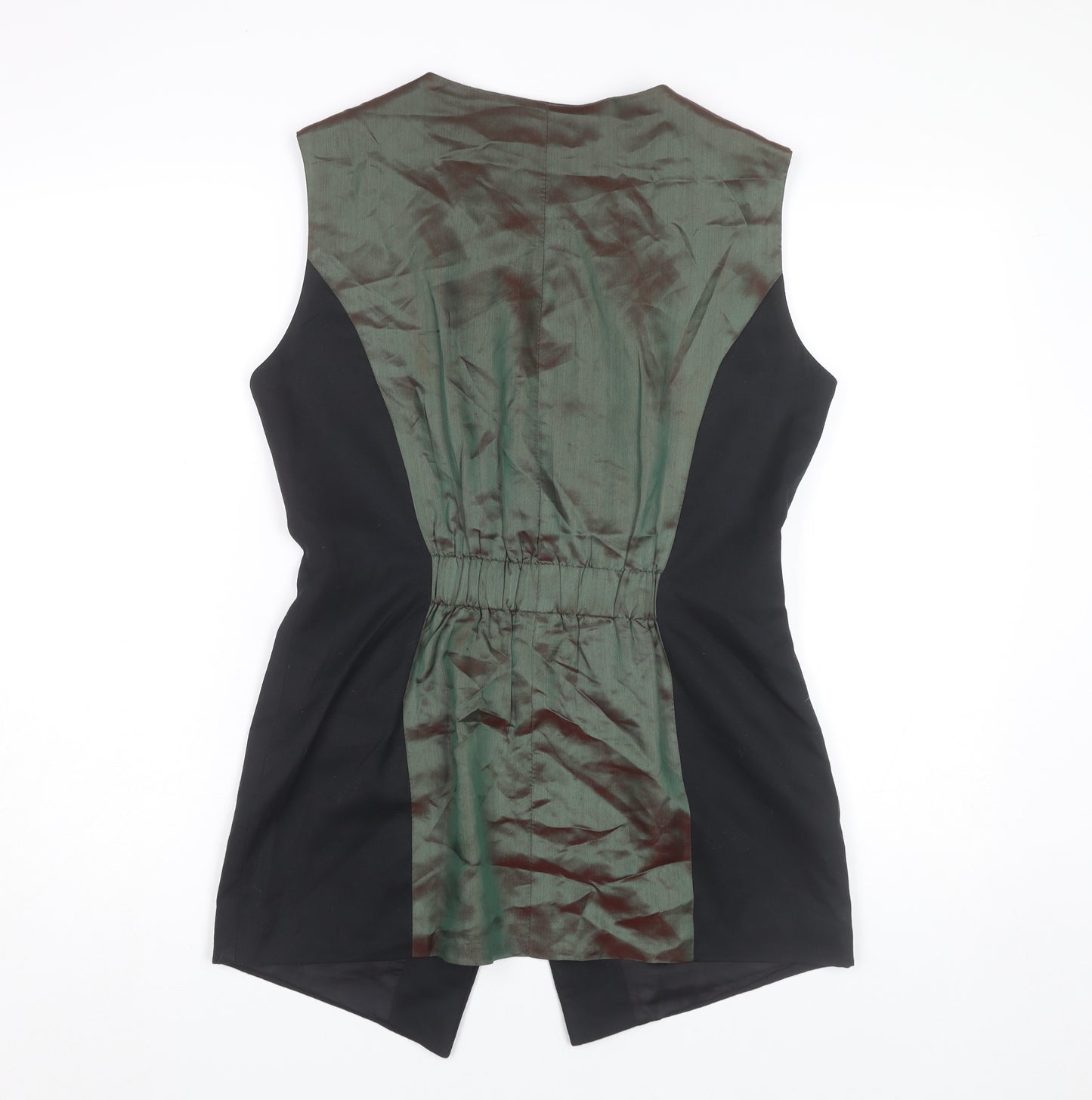 Charlotte Halton Womens Black Sleeveless Tunic Blouse Size 12 Workwear