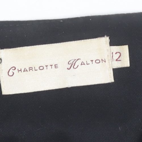Charlotte Halton Womens Black Sleeveless Tunic Blouse Size 12 Workwear
