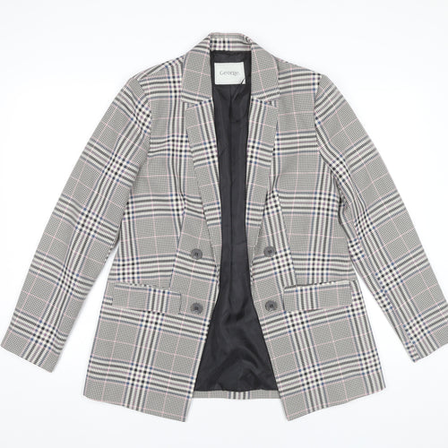 George Womens Grey Check Blazer Size 10 Workwear Jacket