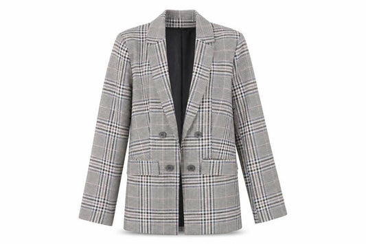 Front view of George women’s grey check blazer, size UK 10, workwear jacket