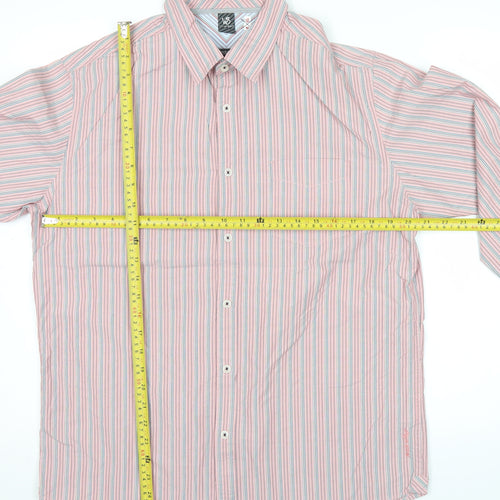 White Stuff Men’s Pink Striped Cotton Long Sleeve Button-Up Shirt M