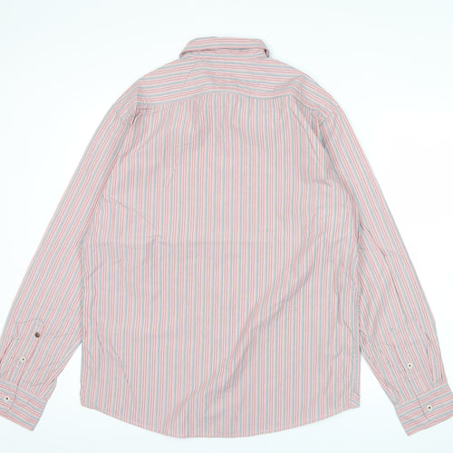 White Stuff Men’s Pink Striped Cotton Long Sleeve Button-Up Shirt M