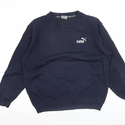 Puma Boys Blue Crew Neck Logo Pullover Sweatshirt LB 11-12 Years