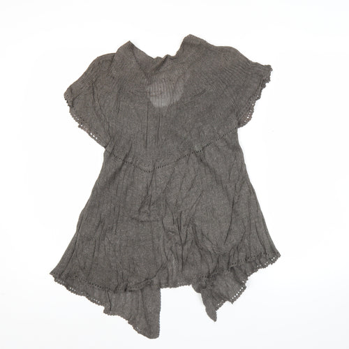 Marks & Spencer Womens Brown Cardigan UK 12 Linen Blend V-Neck