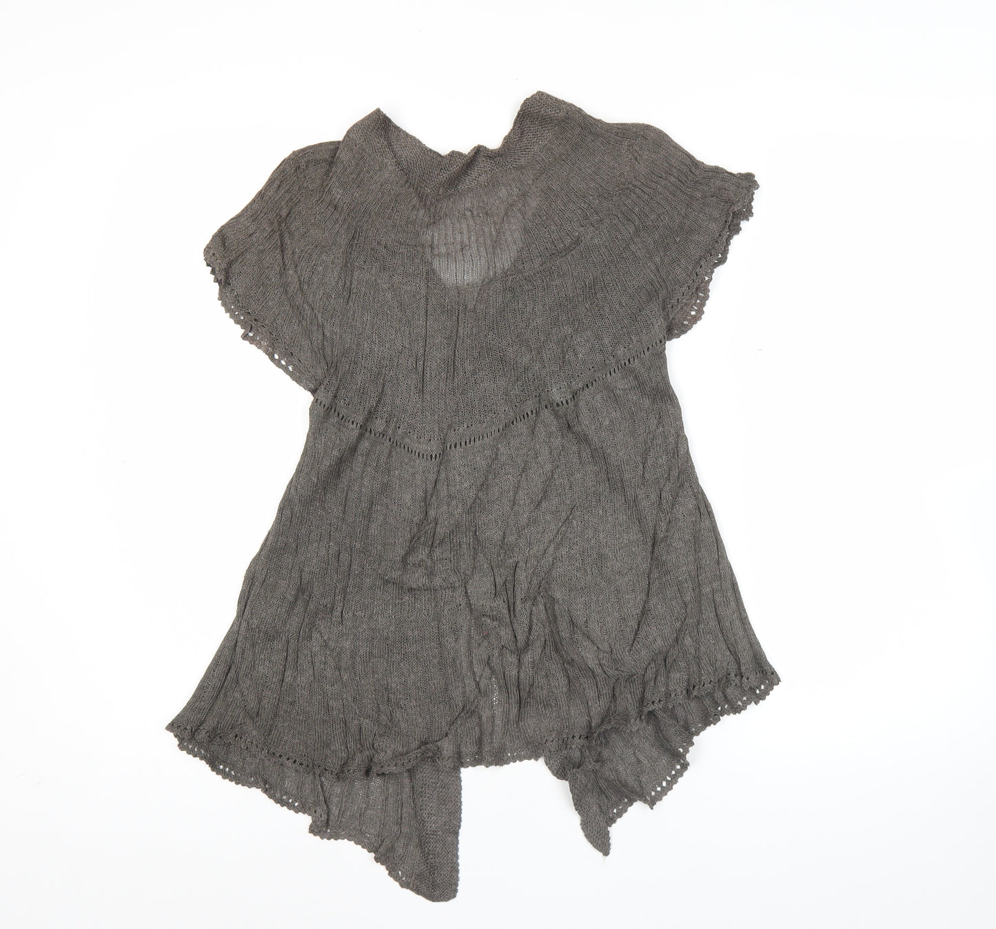 Marks & Spencer Womens Brown Cardigan UK 12 Linen Blend V-Neck