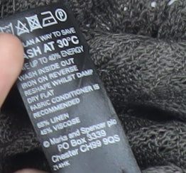 Marks & Spencer Womens Brown Cardigan UK 12 Linen Blend V-Neck