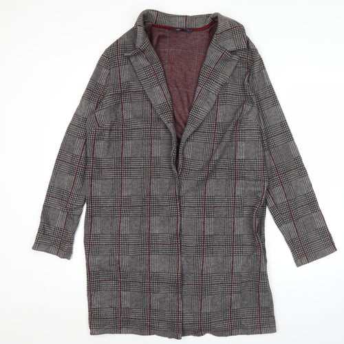 Marks and Spencer Women’s Grey Check Coatigan UK 12 Long Sleeve