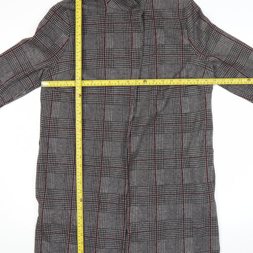 Marks and Spencer Women’s Grey Check Coatigan UK 12 Long Sleeve