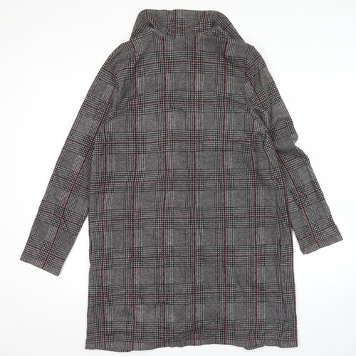 Marks and Spencer Women’s Grey Check Coatigan UK 12 Long Sleeve