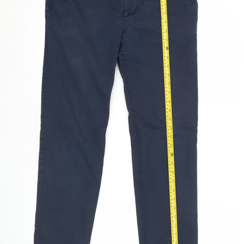 Zara Men's Blue Slim Fit Chino Trousers Size 30W 38EU