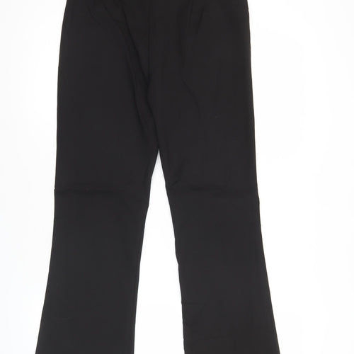 Zara Women Black M Straight Leg Business Trousers Cotton Blend