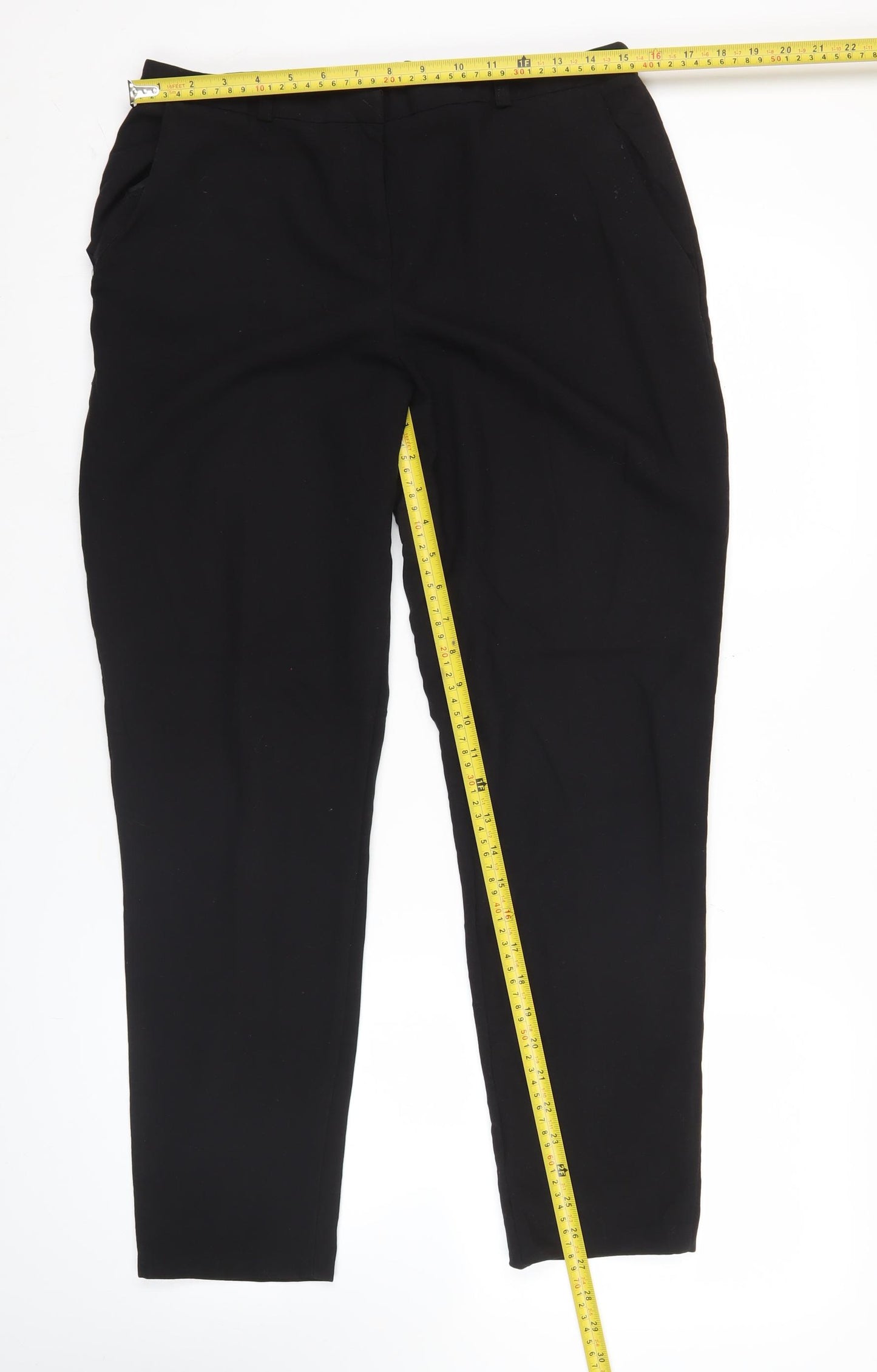 ASOS Women’s Black Size 12 Regular Fit Straight Leg Trousers