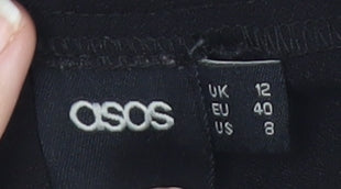 ASOS Women’s Black Size 12 Regular Fit Straight Leg Trousers