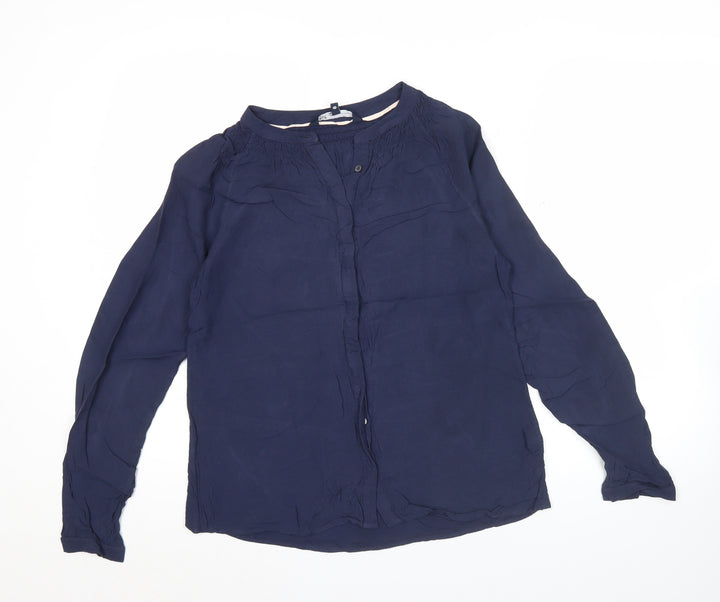 Crew Clothing Company Women’s Blue Size 8 Cotton Blouse Long Sleeve