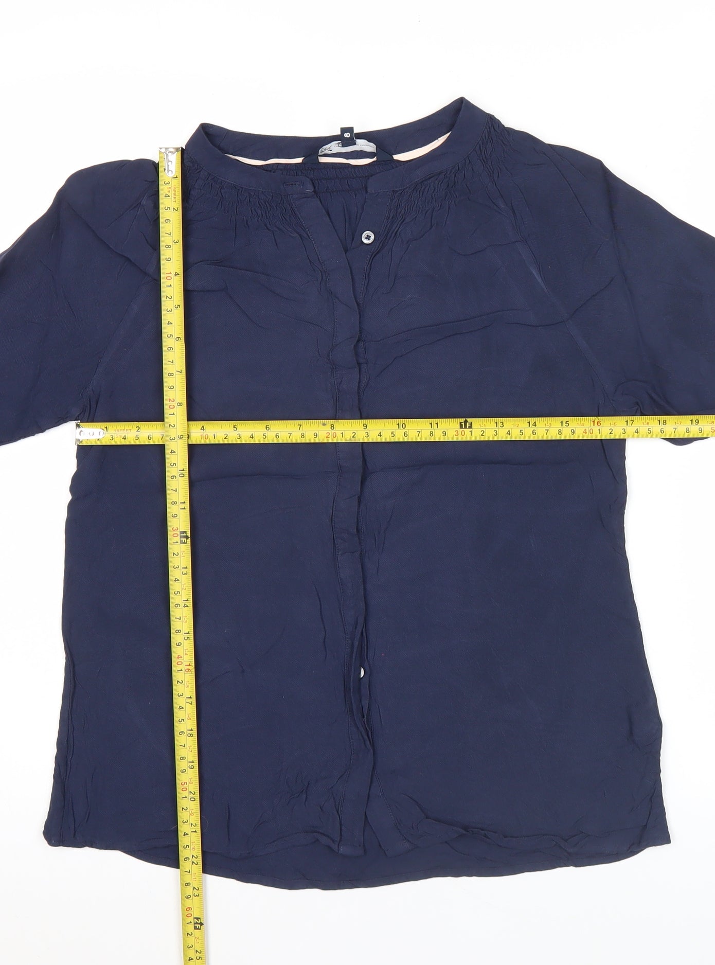 Crew Clothing Company Women’s Blue Size 8 Cotton Blouse Long Sleeve