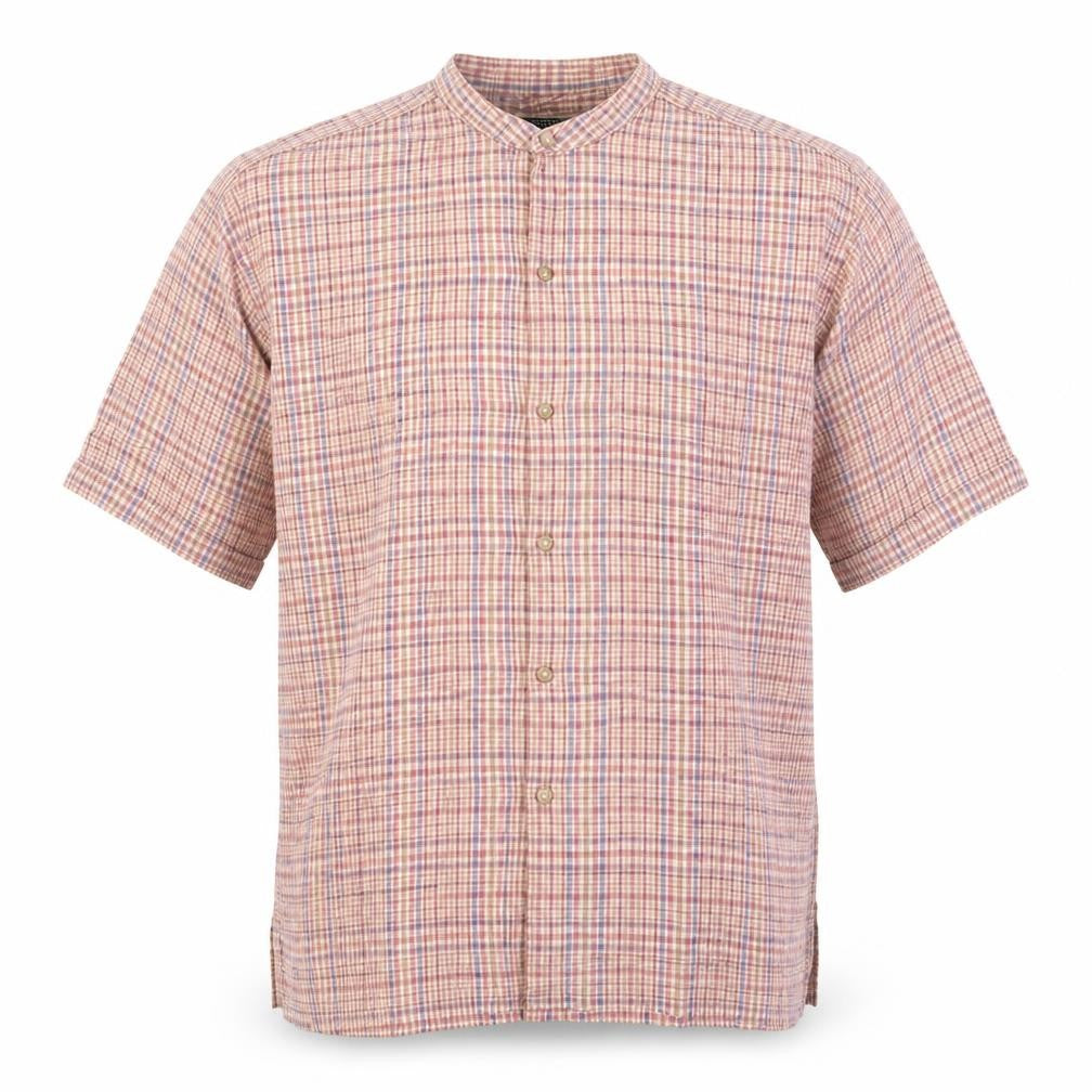 Front view of U.S. Expedition Men’s Multicoloured XL Checked Cotton Short Sleeve Shirt