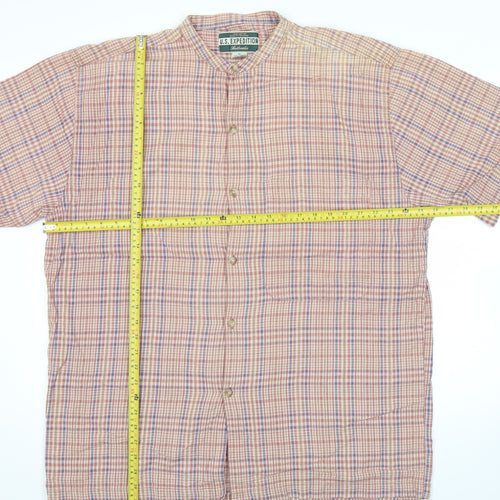 U.S. Expedition Men’s Multicoloured XL Checked Cotton Short Sleeve Shirt