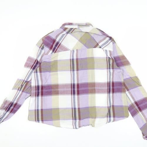 Zara Women Multicoloured Check Button-Up Shirt Size L Long Sleeve