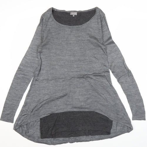 Phase Eight Women Grey Size 8 Shift Hi-Low Knit Dress