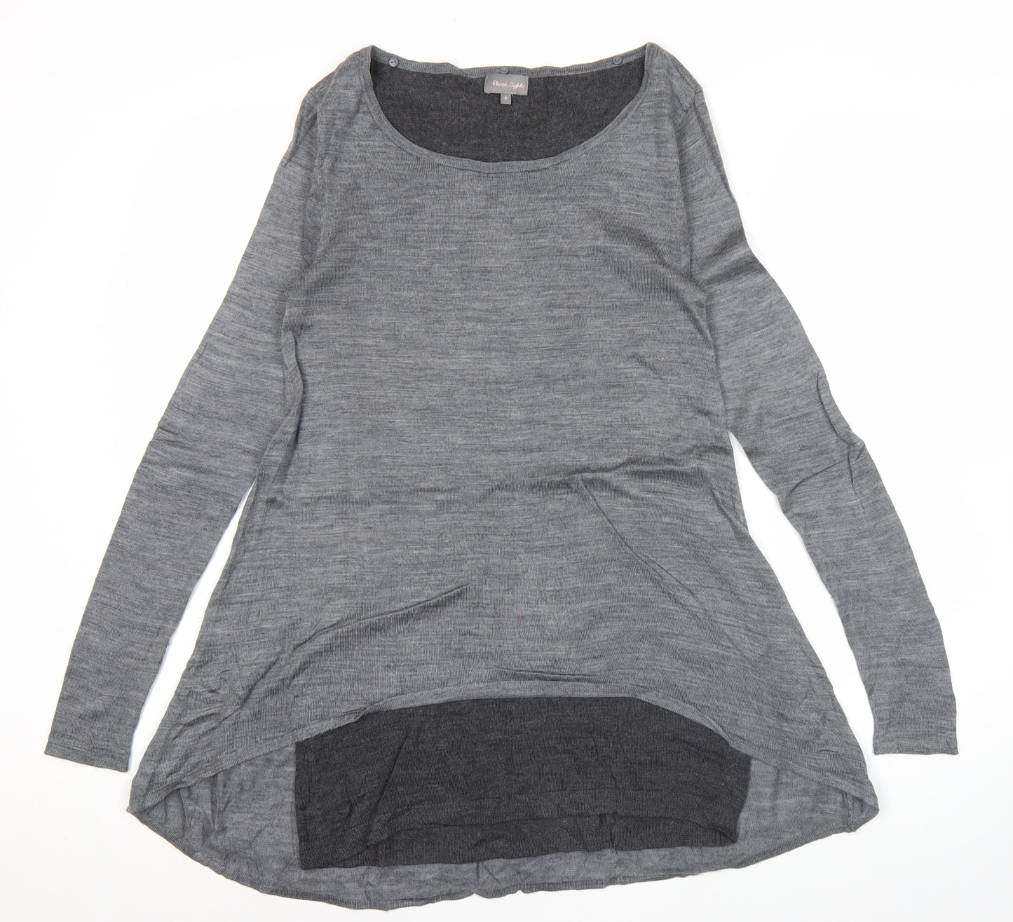 Phase Eight Women Grey Size 8 Shift Hi-Low Knit Dress