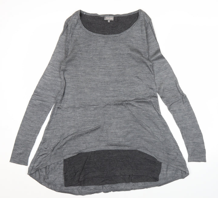 Phase Eight Women Grey Size 8 Shift Hi-Low Knit Dress