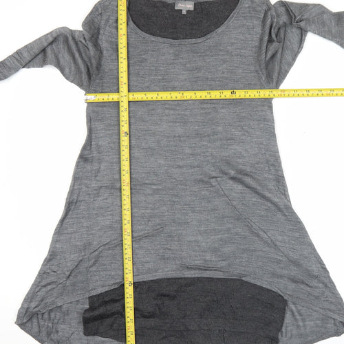 Phase Eight Women Grey Size 8 Shift Hi-Low Knit Dress