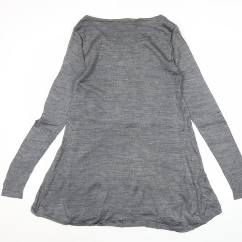 Phase Eight Women Grey Size 8 Shift Hi-Low Knit Dress