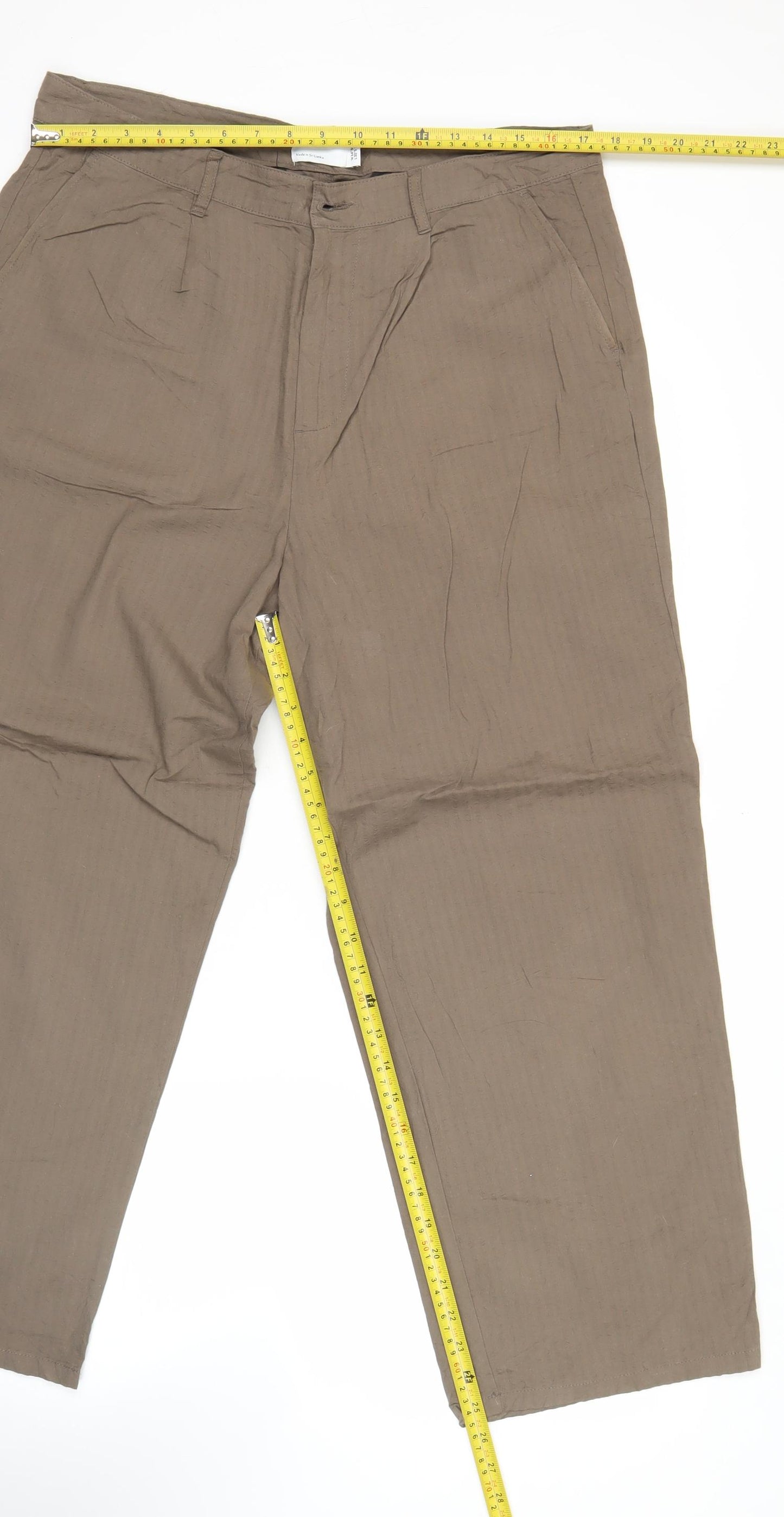 ASOS Women’s Brown Chino Trousers Size 16 Regular Cotton Straight