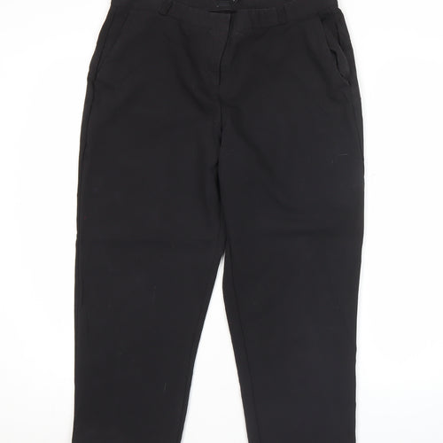 ASOS Womens Black Chino Trousers Size 12 Regular Fit Workwear
