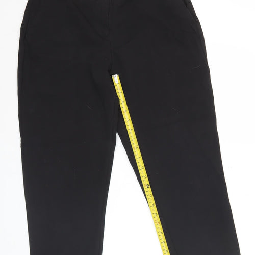ASOS Womens Black Chino Trousers Size 12 Regular Fit Workwear