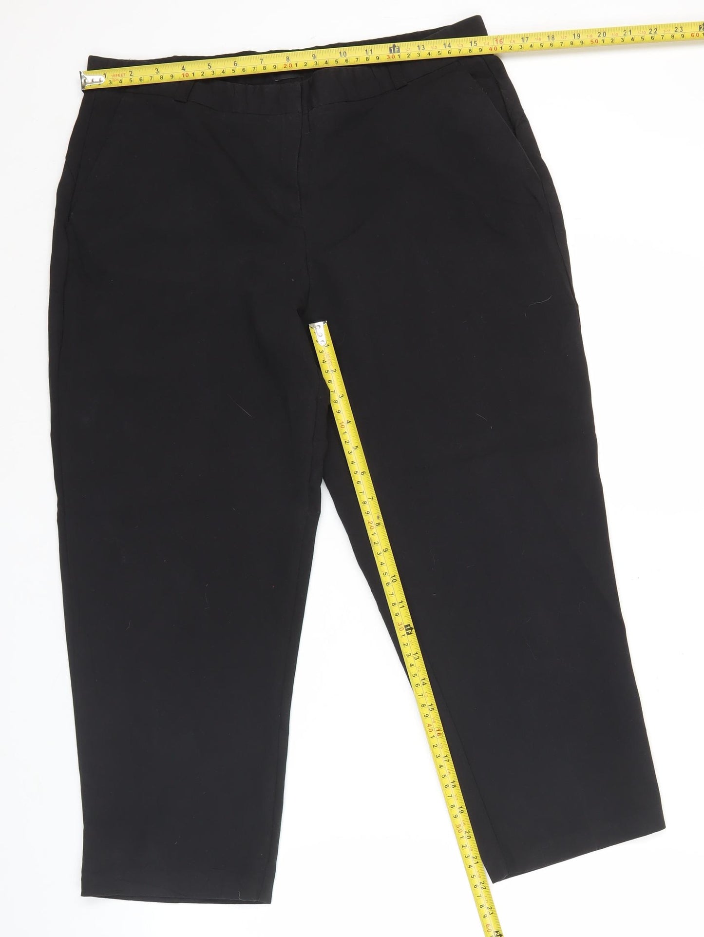 ASOS Womens Black Chino Trousers Size 12 Regular Fit Workwear