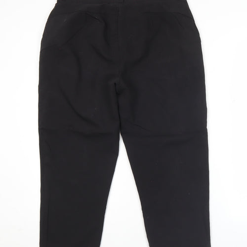 ASOS Womens Black Chino Trousers Size 12 Regular Fit Workwear