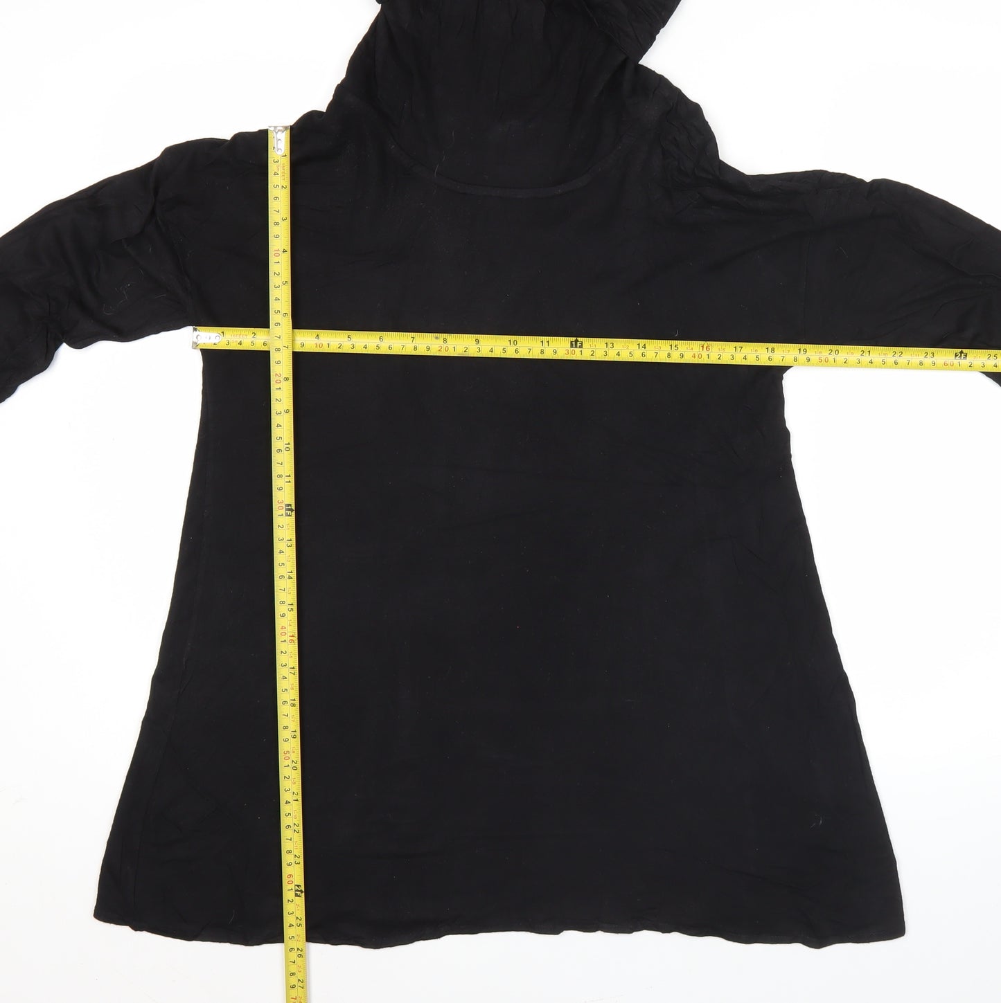 EDIT by Jeanne Beker Womens Black Roll Neck Tunic Blouse Size S