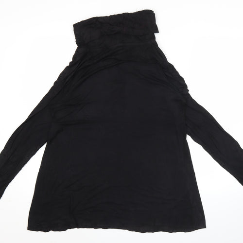 EDIT by Jeanne Beker Womens Black Roll Neck Tunic Blouse Size S