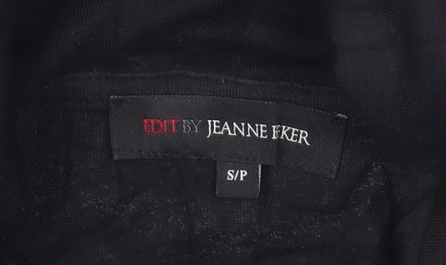 EDIT by Jeanne Beker Womens Black Roll Neck Tunic Blouse Size S