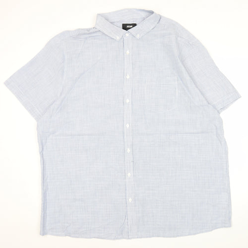 Jacamo Men’s Blue 2XL Short Sleeve Button-Down Cotton Shirt