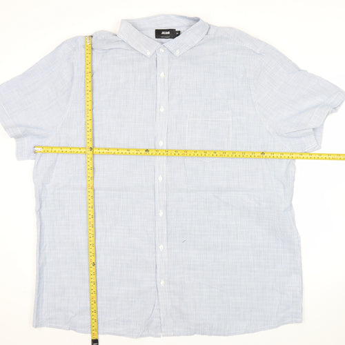 Jacamo Men’s Blue 2XL Short Sleeve Button-Down Cotton Shirt