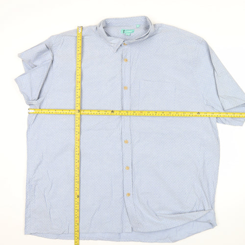 Southbay Men’s Blue Polka Dot Cotton Short Sleeve Button-Up Shirt XL