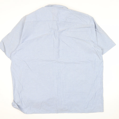 Southbay Men’s Blue Polka Dot Cotton Short Sleeve Button-Up Shirt XL