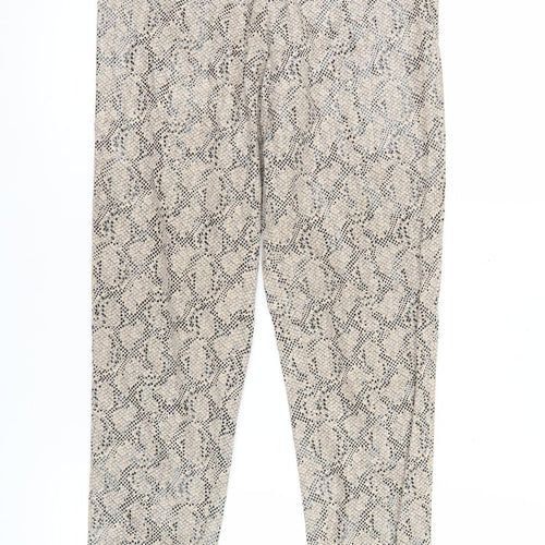 Zara Basic Women’s Beige Snake Print Leggings Size S Slim Fit
