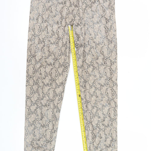 Zara Basic Women’s Beige Snake Print Leggings Size S Slim Fit