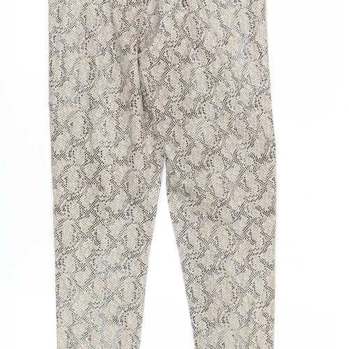Zara Basic Women’s Beige Snake Print Leggings Size S Slim Fit