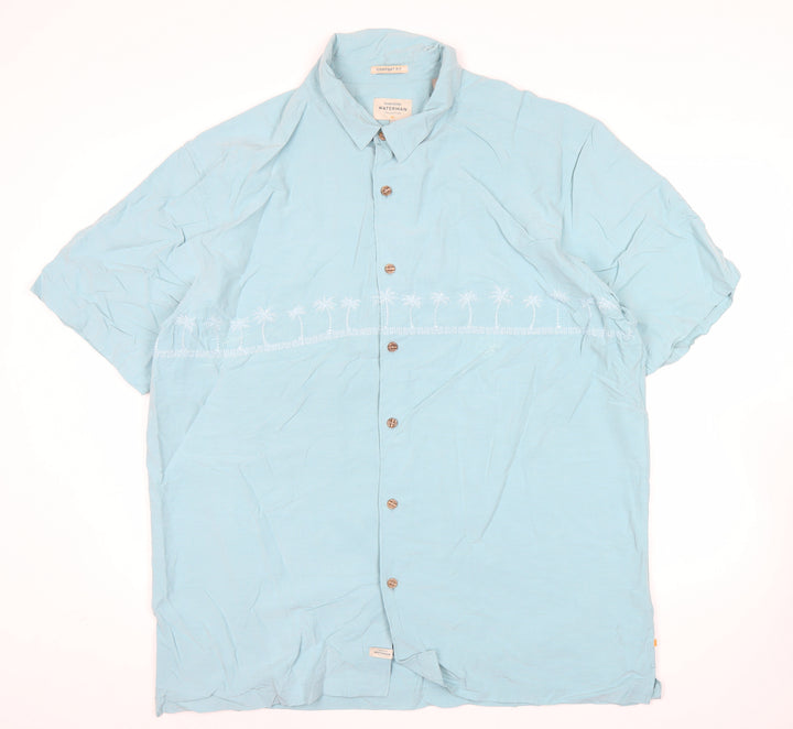 Quiksilver Waterman Men’s Blue 2XL Short Sleeve Hawaiian Shirt