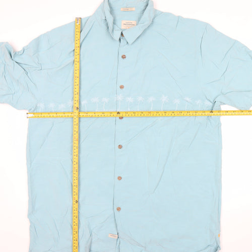Quiksilver Waterman Men’s Blue 2XL Short Sleeve Hawaiian Shirt